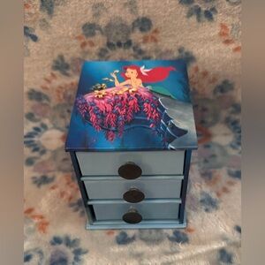 Disney The Little Mermaid 4x4x4 Jewelry Trinket Box Vintage